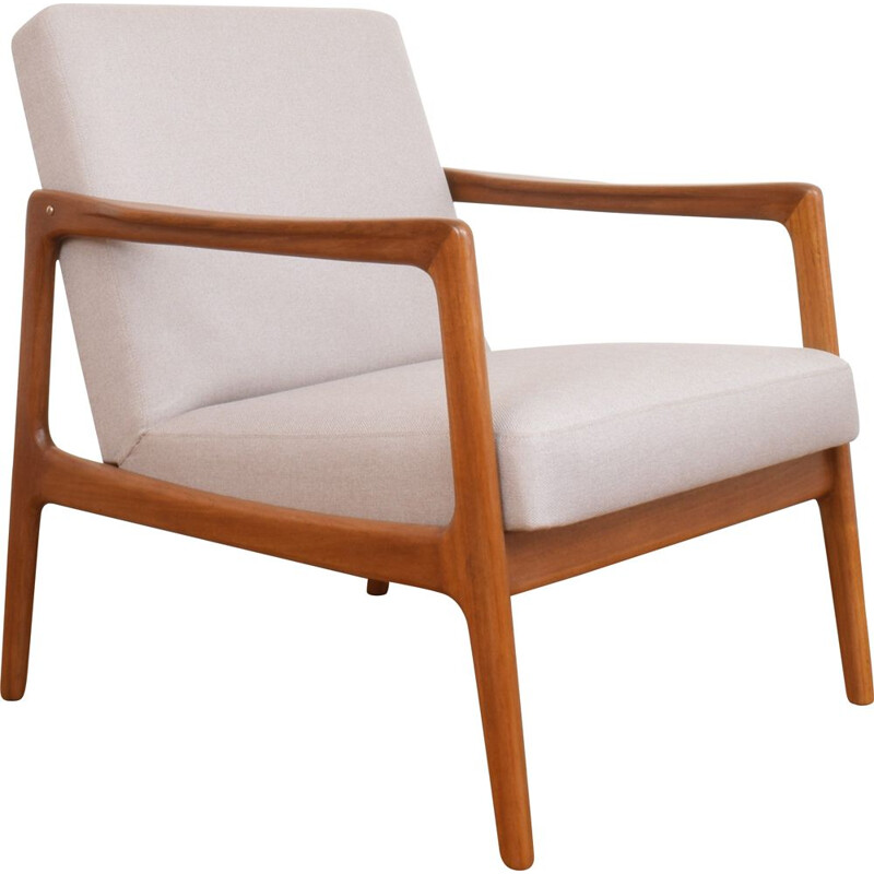 Fauteuil suédois vintage en teck par Alf Svensson pour Dux, 1960