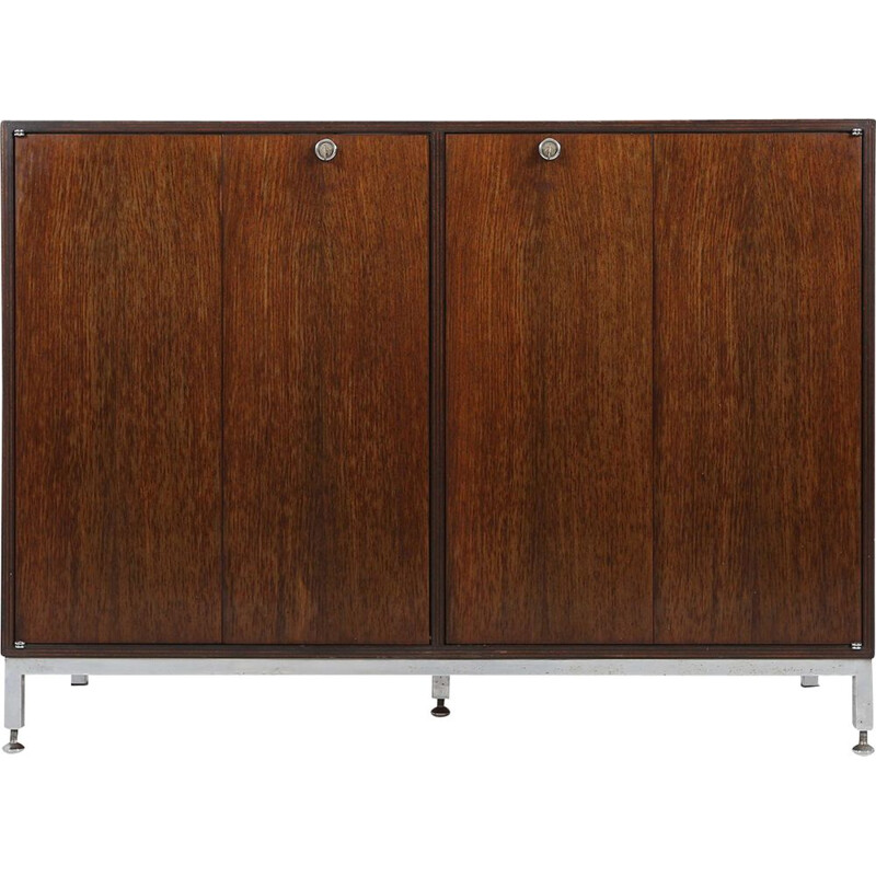 Vintage rosewood cabinet by Jules Wabbes, Belgium 1960s