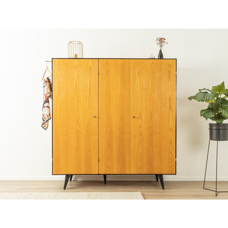 Vintage cherry cabinet with three doors, Germany 1950s