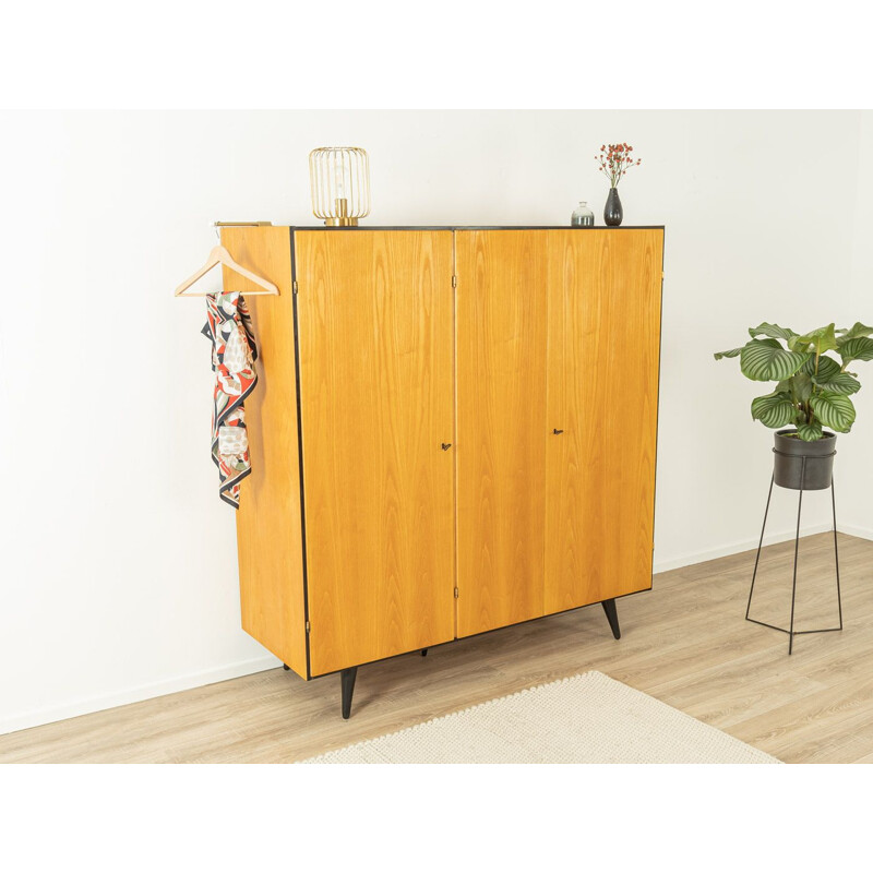 Vintage cherry cabinet with three doors, Germany 1950s