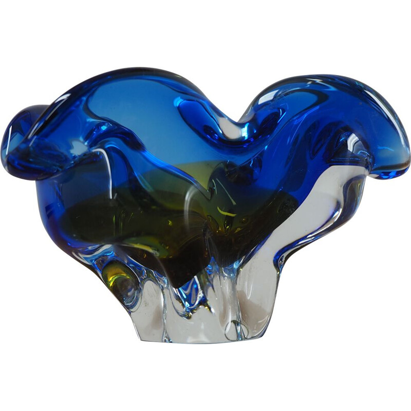 Vintage Art glass ashtray by Josef Hospodka for Chribska Glassworks, 1960s