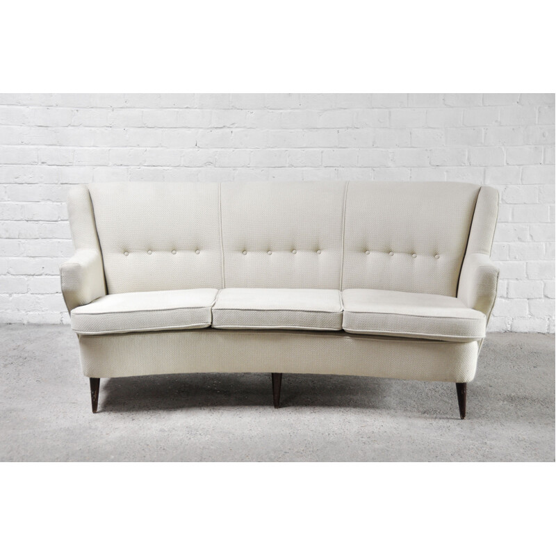 Italian vintage beige cotton sofa by Ico Parisi & Nino Zoncada, 1951