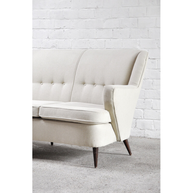 Italian vintage beige cotton sofa by Ico Parisi & Nino Zoncada, 1951