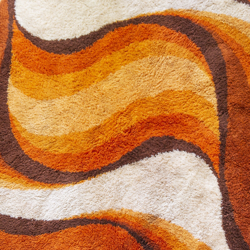 Tapis Desso orange vintage "Flames", 1970