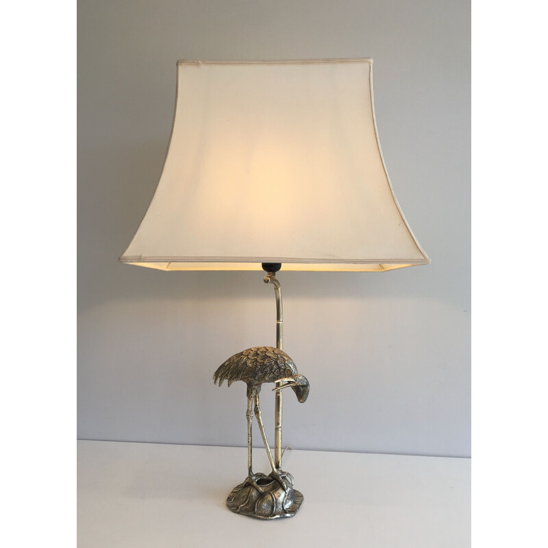 Vintage silver plated lamp, France 1940