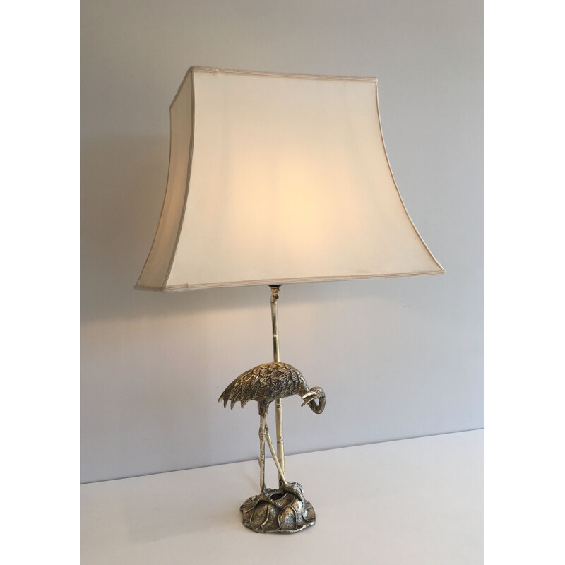 Vintage-Lampe aus versilbertem Metall, Frankreich 1940
