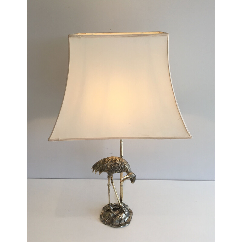 Vintage-Lampe aus versilbertem Metall, Frankreich 1940