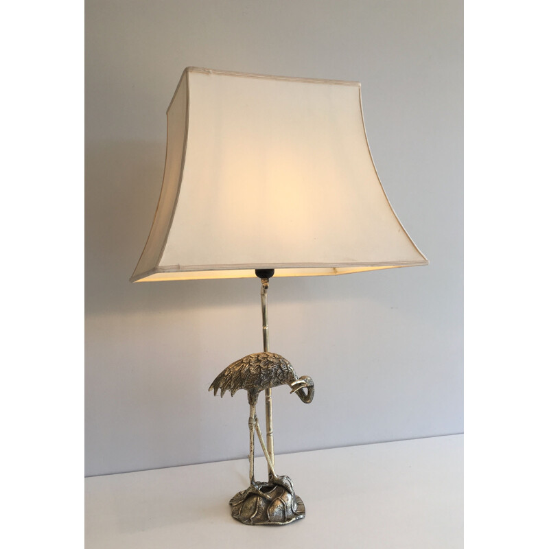 Vintage silver plated lamp, France 1940