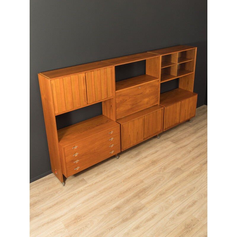 Vintage teak wall unit RY-100 by Hans J. Wegener for Ry Mobler, Denmark 1960