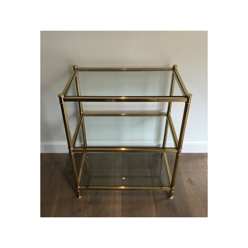 Vintage brass three-tier console, 1970