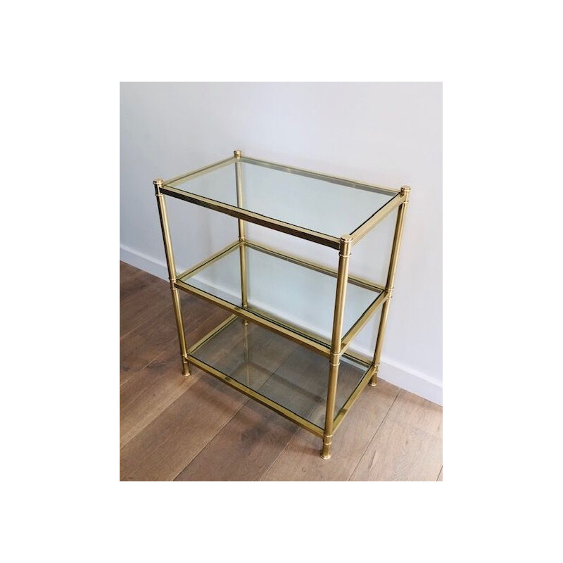 Vintage brass three-tier console, 1970