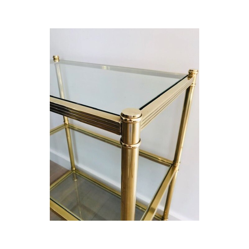 Vintage brass three-tier console, 1970