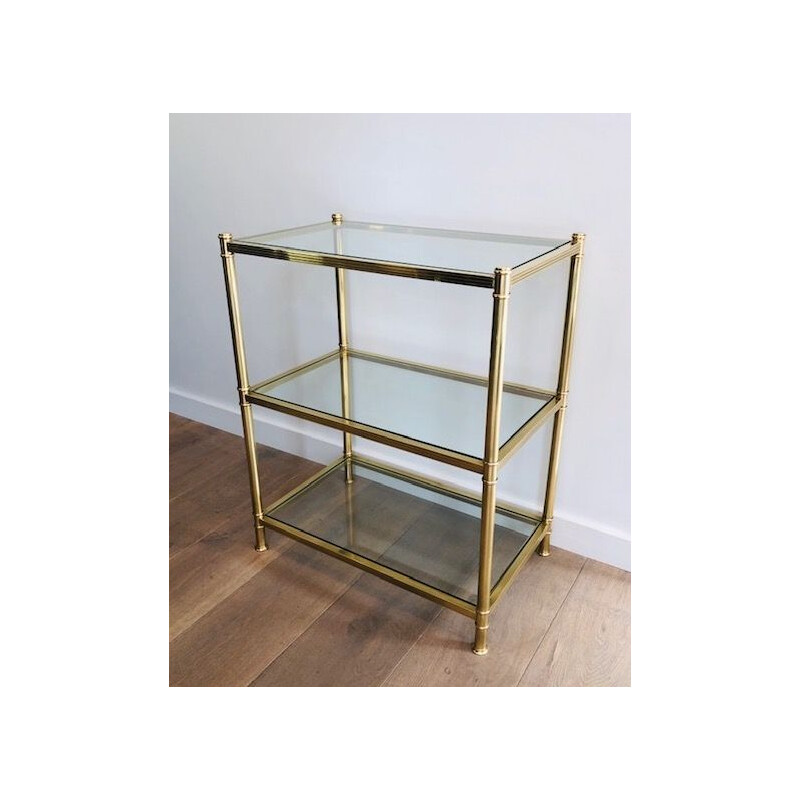 Vintage brass three-tier console, 1970