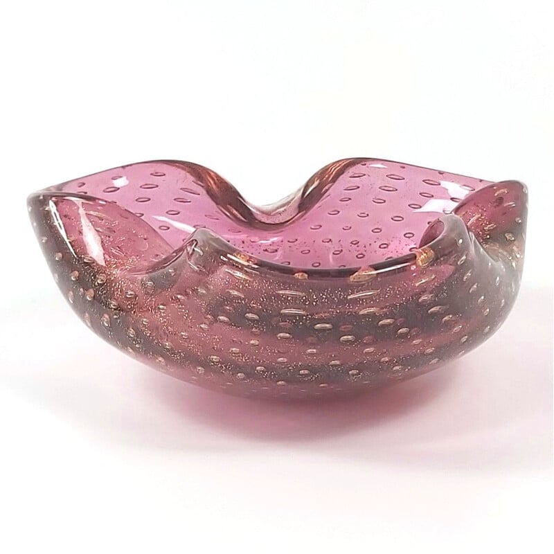 Bintage Murano Bullicante glass ashtray by Barovier & Toso, 1960s