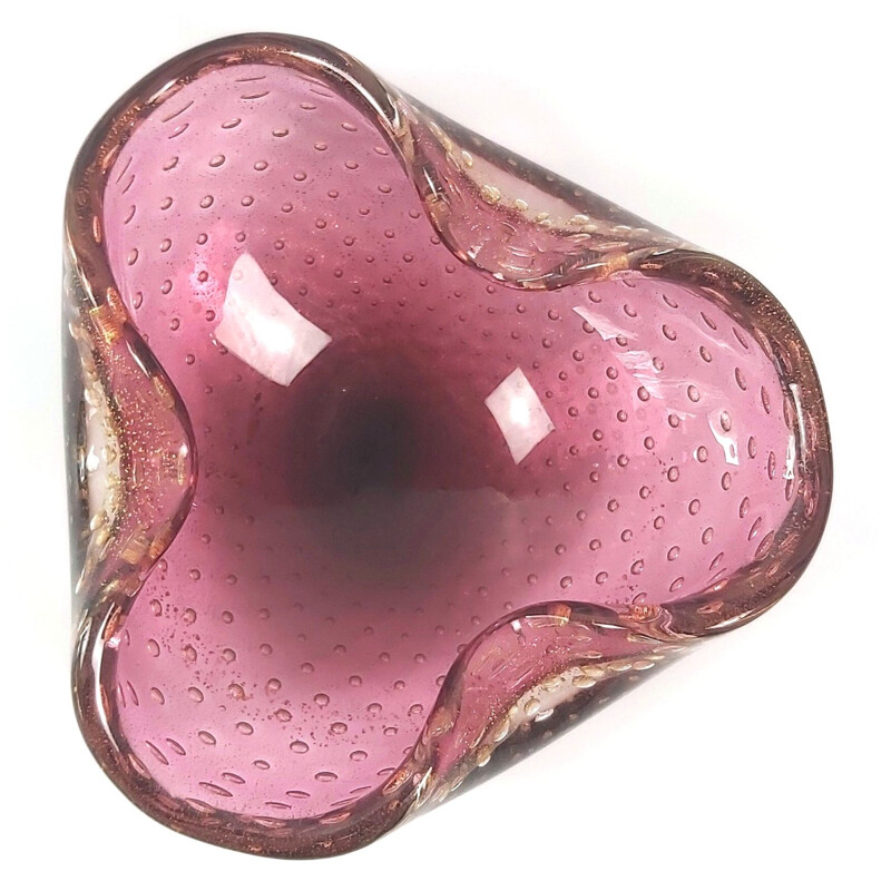 Bintage Murano Bullicante glass ashtray by Barovier & Toso, 1960s