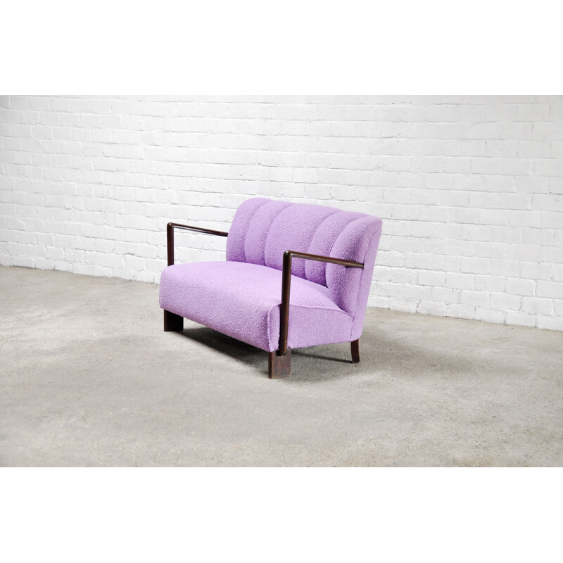 Mid-century Italian sofa in purple boucle wool, 1950s