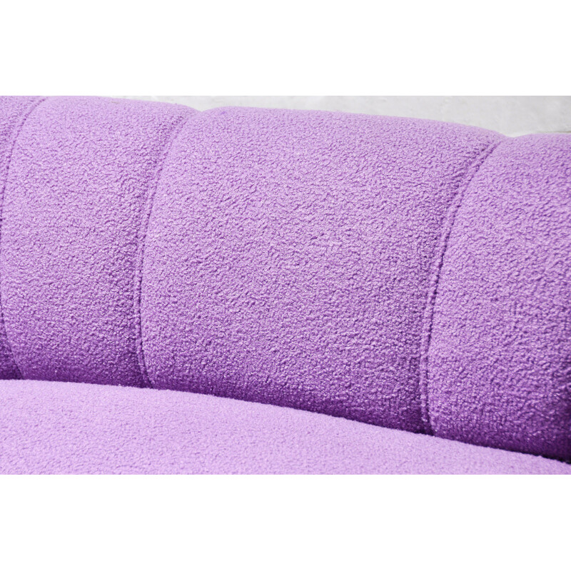 Mid-century Italian sofa in purple boucle wool, 1950s