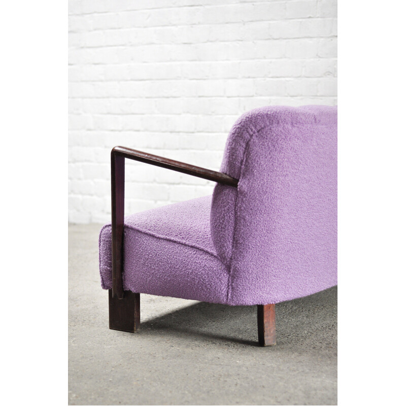 Mid-century Italian sofa in purple boucle wool, 1950s