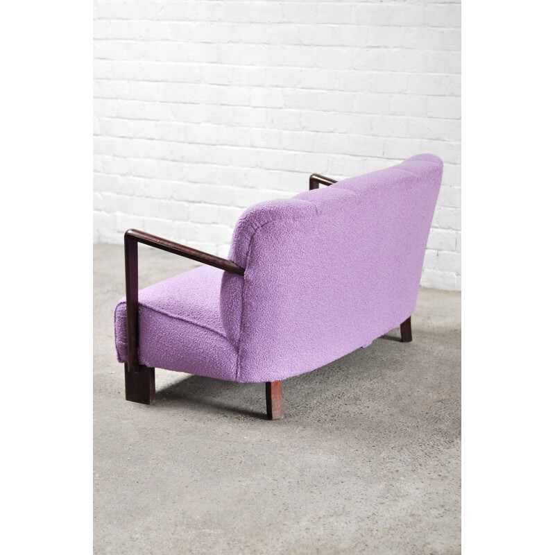 Mid-century Italian sofa in purple boucle wool, 1950s