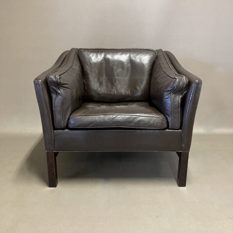 Scandinavian vintage leather armchair, 1960