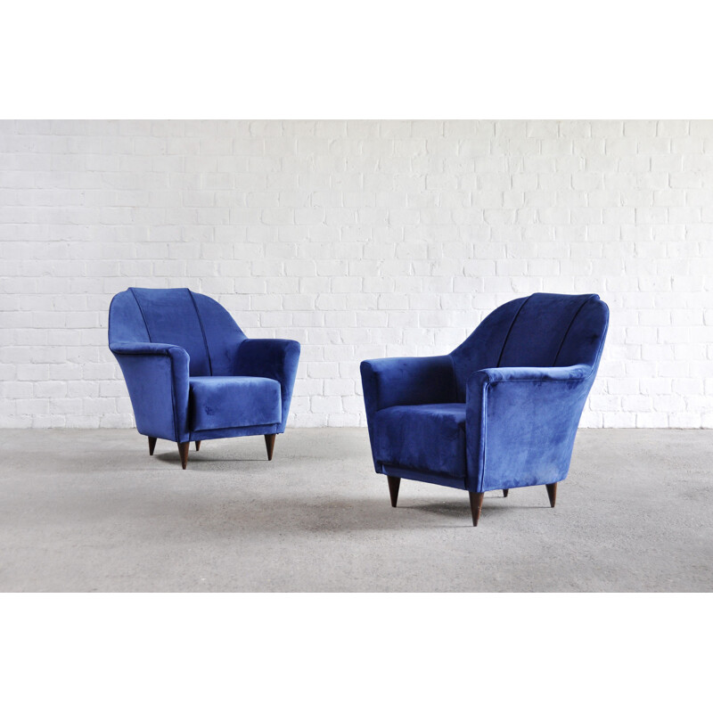 Pair of vintage armchairs by Ico Parisi for Ariberto Colombo, Italy 1950