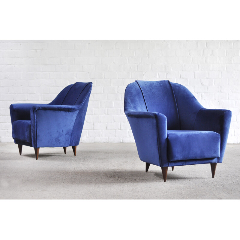 Pair of vintage armchairs by Ico Parisi for Ariberto Colombo, Italy 1950