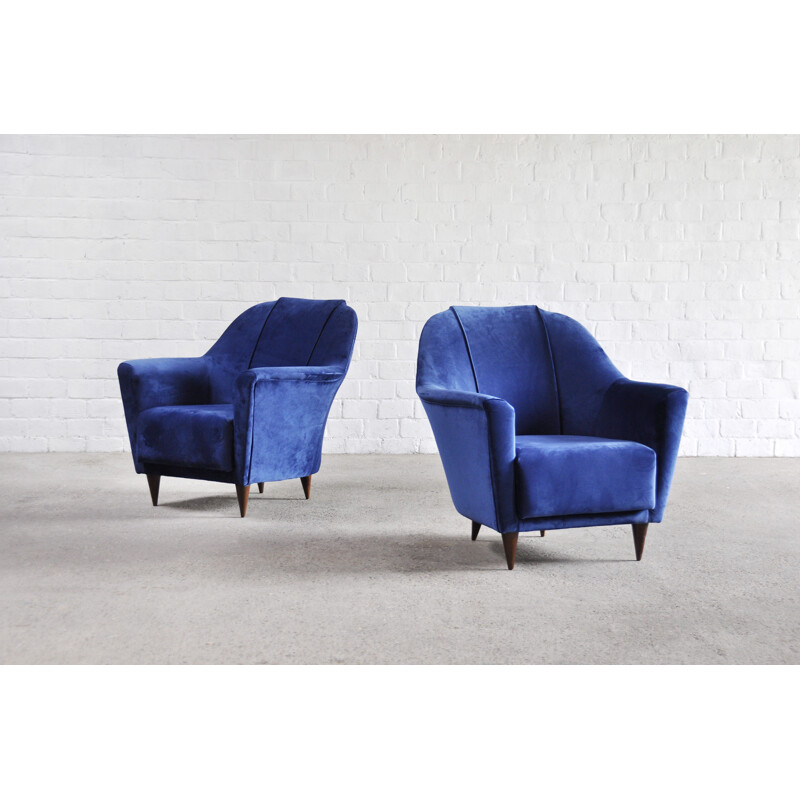 Pair of vintage armchairs by Ico Parisi for Ariberto Colombo, Italy 1950