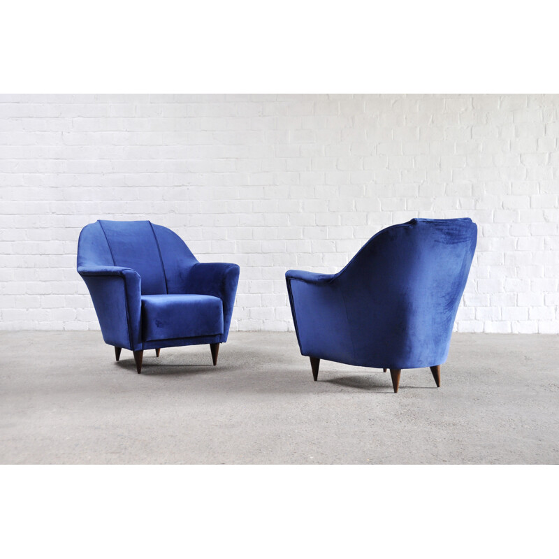 Pair of vintage armchairs by Ico Parisi for Ariberto Colombo, Italy 1950