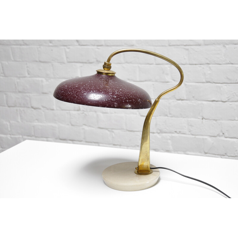 Mid-century Italian sculptural table lamp with marble base by Giuseppe Ostuni for Oluce, 1950s