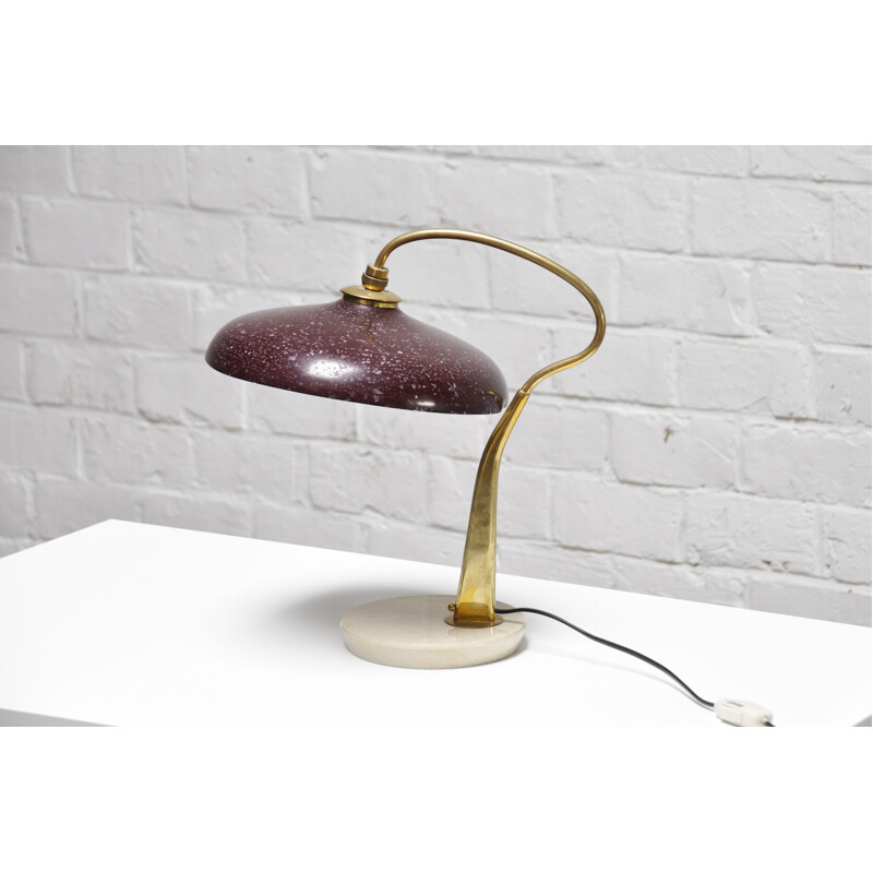 Mid-century Italian sculptural table lamp with marble base by Giuseppe Ostuni for Oluce, 1950s