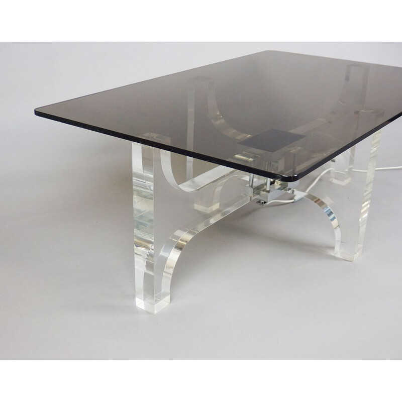 Vintage plexiglass coffee table by Michel Dumas, France 1970