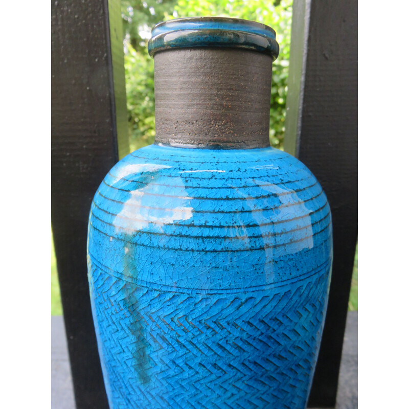 Vase flacon vintage turquoise de Nils Khaler, Danemark 1965