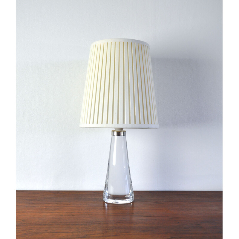 Scandinavian vintage lamp in white glass by Carl Fagerlund for Orrefors, Sweden 1960