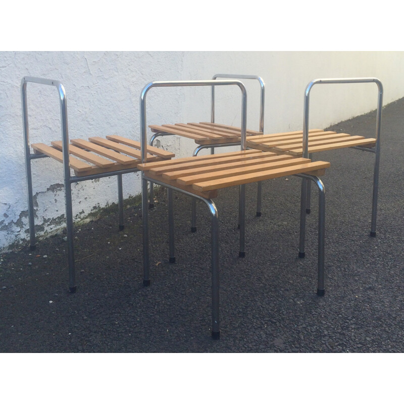 Luggage rack in metal and wood - 1960s
