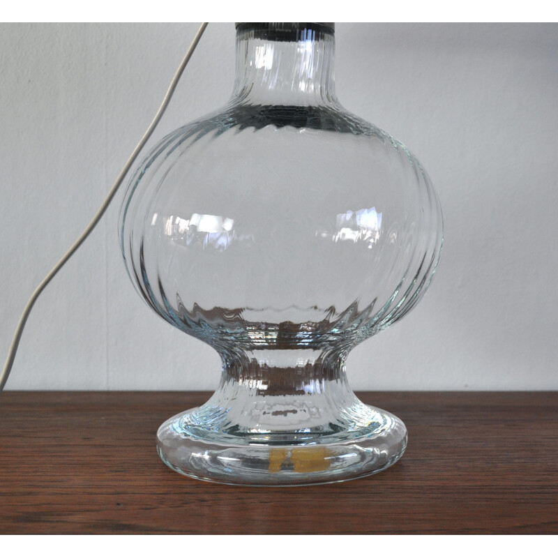 Lámpara de cristal vintage modelo "bridge" de Michael Bang para Holmegaard Glasværk, 1978