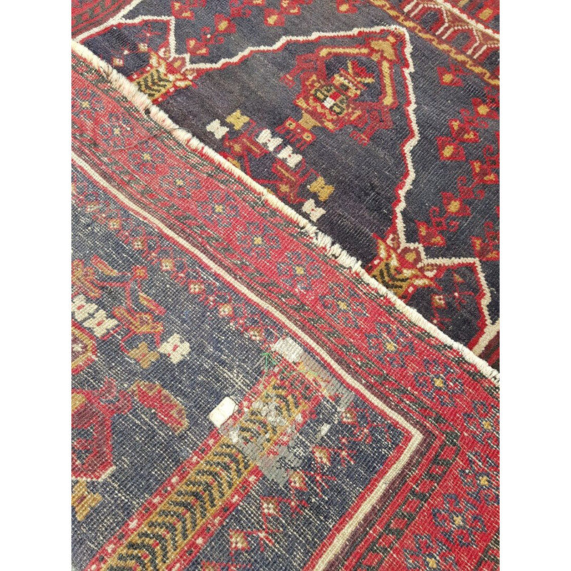 Vintage Turkish woolen prayer rug