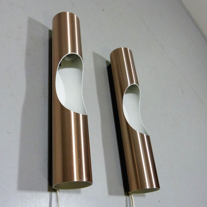 Raak "Fuga" wall lamps in aluminum, Maija Liisa KOMULAINEN - 1960s