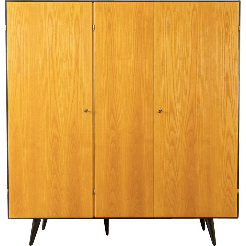 Vintage cherry cabinet with three doors, Germany 1950s