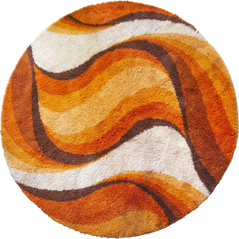 Tapis Desso orange vintage "Flames", 1970