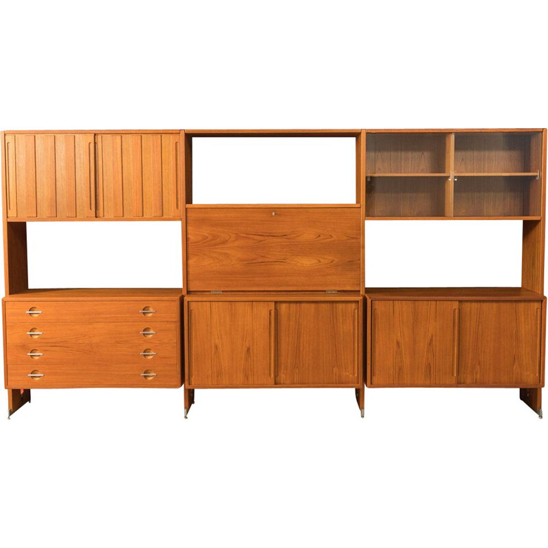 Mueble alto vintage de teca RY-100 de Hans J. Wegener para Ry Mobler, Dinamarca 1960