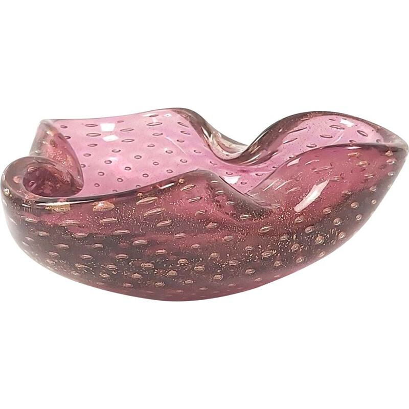 Bintage Murano Bullicante glass ashtray by Barovier & Toso, 1960s