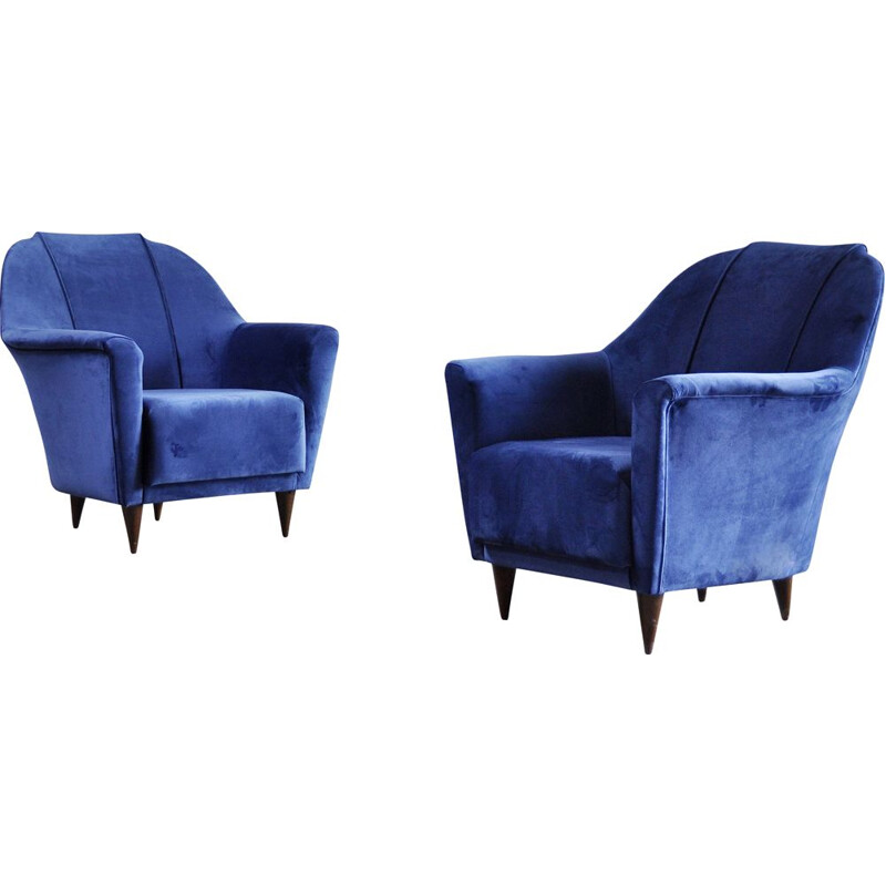 Pair of vintage armchairs by Ico Parisi for Ariberto Colombo, Italy 1950