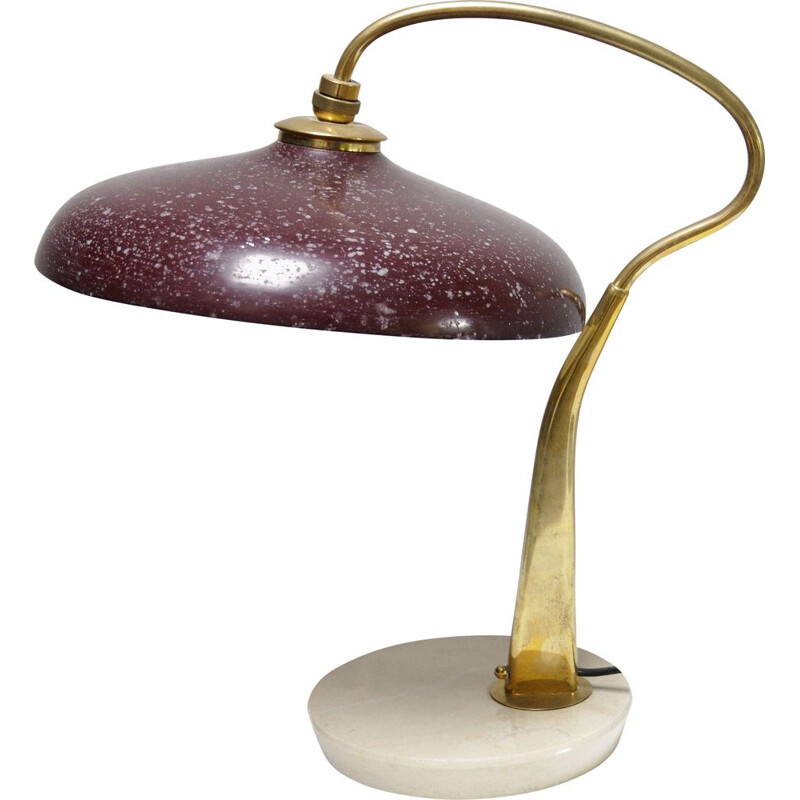 Mid-century Italian sculptural table lamp with marble base by Giuseppe Ostuni for Oluce, 1950s