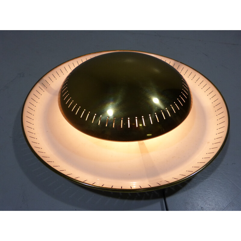Brass perforated wall lamp - 1950s