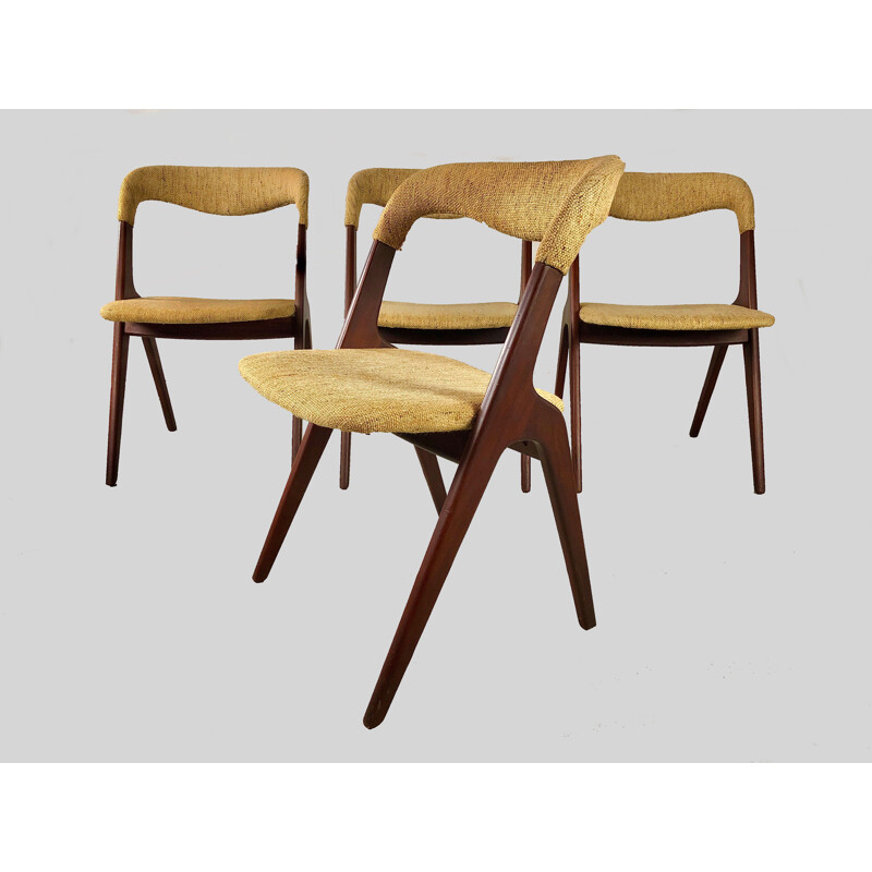 Conjunto de 4 cadeiras de teca vintage de Johannes Andersen para Vamo Sønderborg, 1960