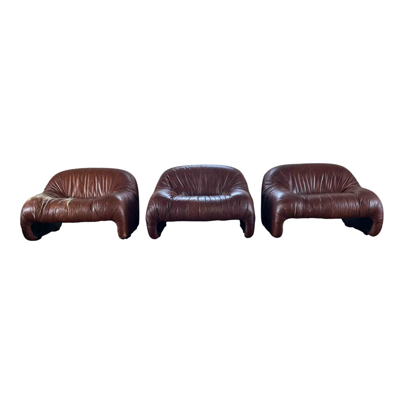 Set van 3 vintage bonanza fauteuils van Afra en Tobia Scarpa voor C & B Italia, 1970