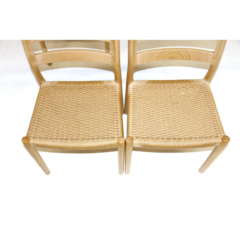 Conjunto de 6 cadeiras de teca vintage de Niels o Møller, 1970s