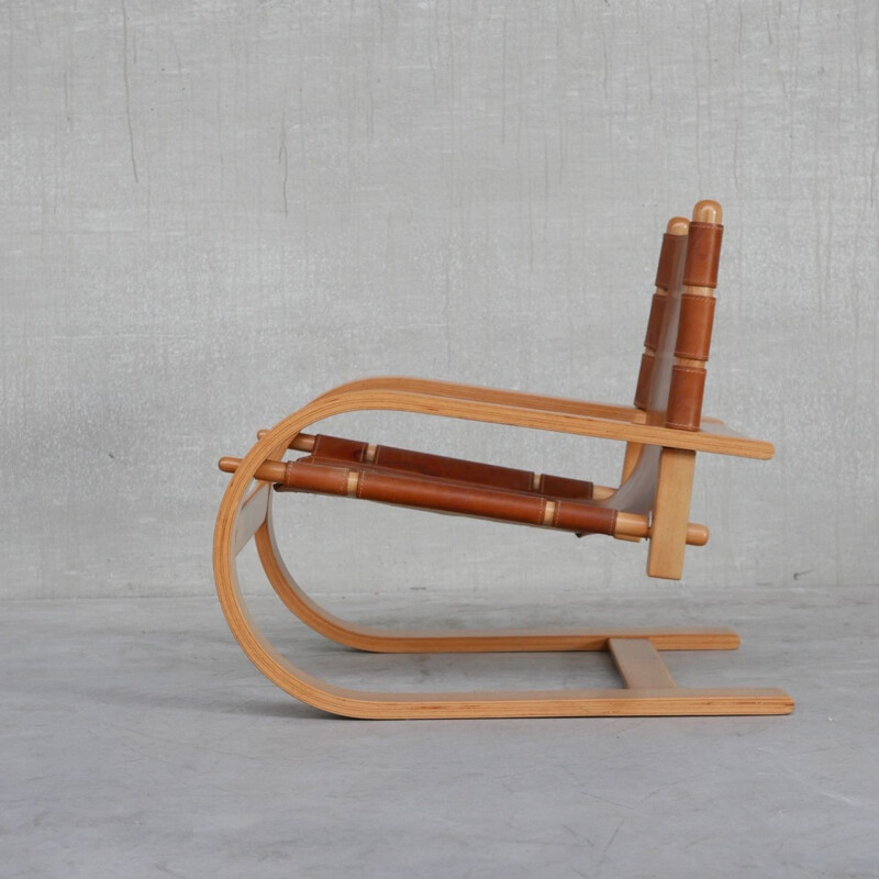 Paar vintage "Scacciapensieri" lederen fauteuils van De Pas, D'Urbino en Lomazzi voor Poltronova, Italië 1970