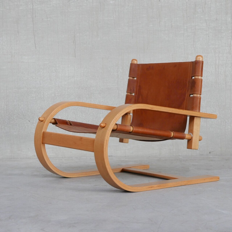 Paire de fauteuils vintage "Scacciapensieri" en cuir par De Pas, D'Urbino et Lomazzi pour Poltronova, Italie 1970