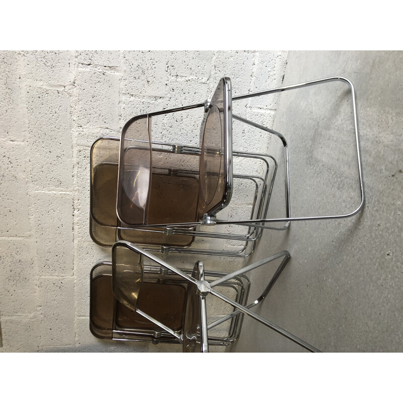 Set van 6 vintage Plia stoelen van Giancarlo PIretti voor Anonima Castelli, 1968